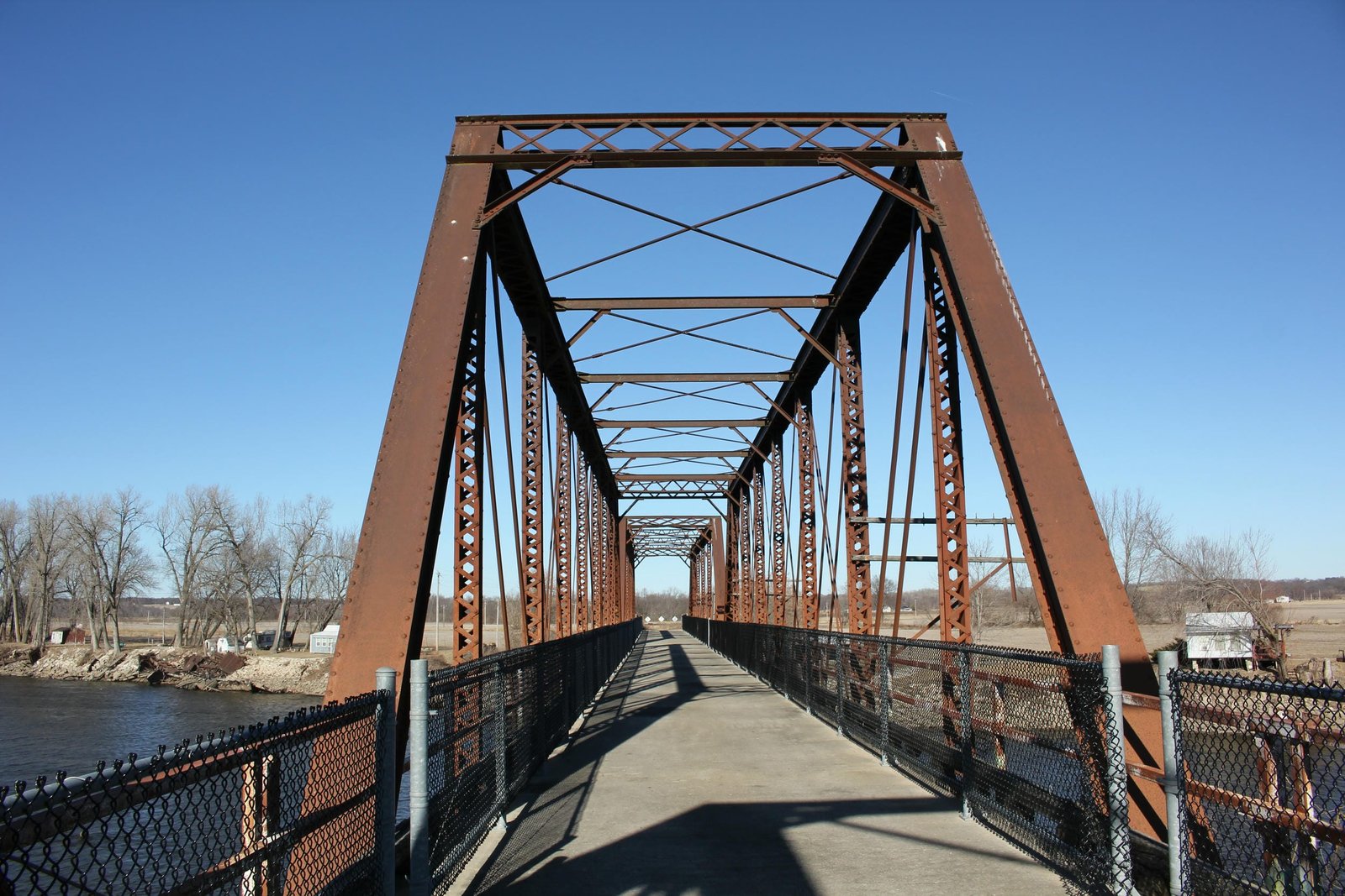 Looking north into center span